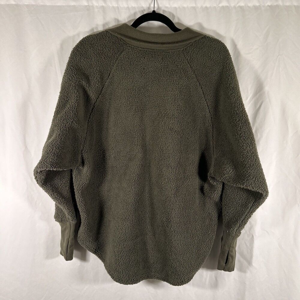 Offline Aerie Sweater Women's XS Green Fleece 1/4 Zip Pockets Polyester Pullover - Picture 6 of 9
